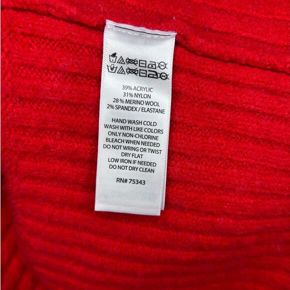 Rachel Zoe Women’s Cowl Neck Merino Blend Oversize Pullover Sweater, Red, size M - Picture 10 of 12